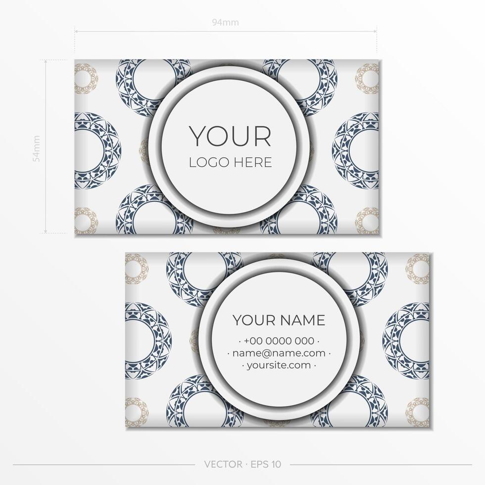 Business card template with circular pattern vector