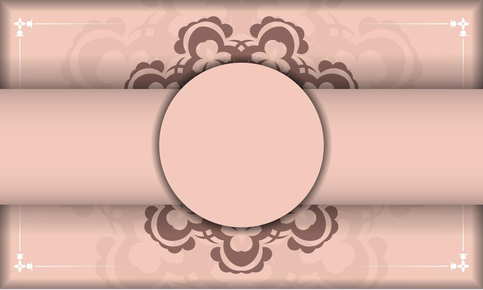 Leaflet in pink with mandala pattern prepared for typography. vector