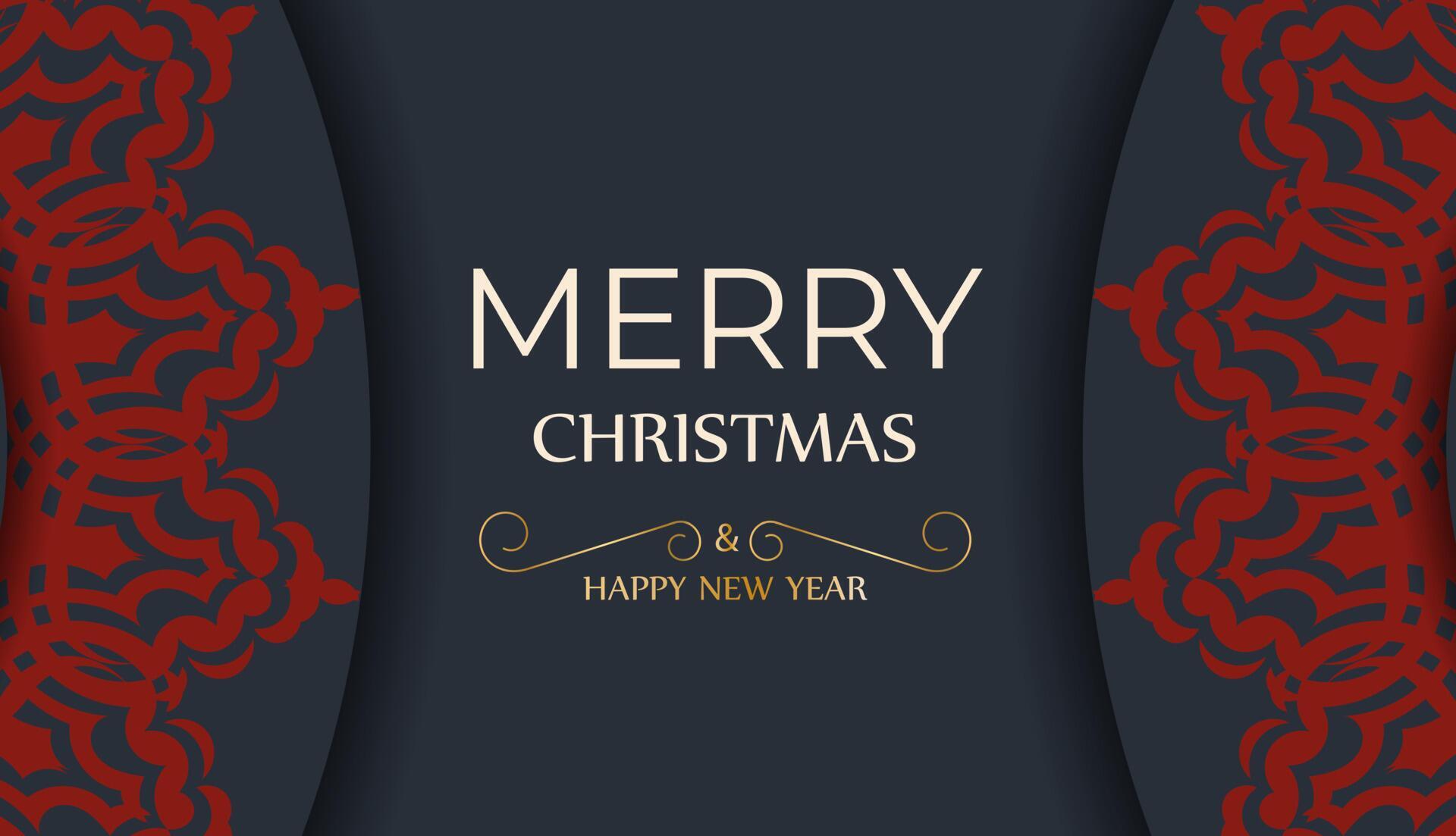 Merry Christmas vector template for gray color printable greeting card