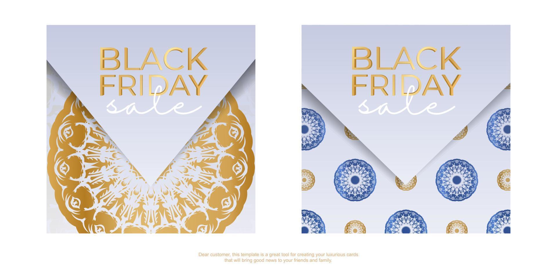 Beige Black Friday advertisement with vintage pattern vector