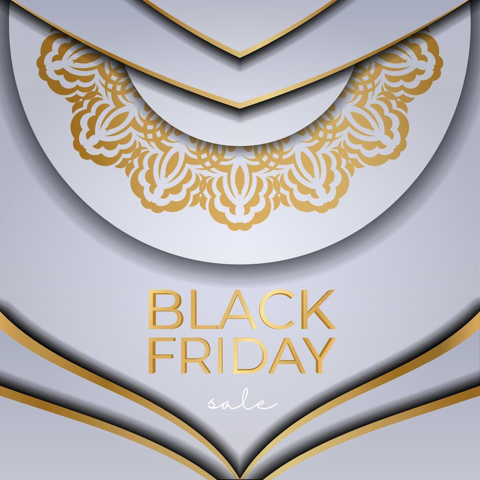 Beige geometric pattern black friday sale poster vector