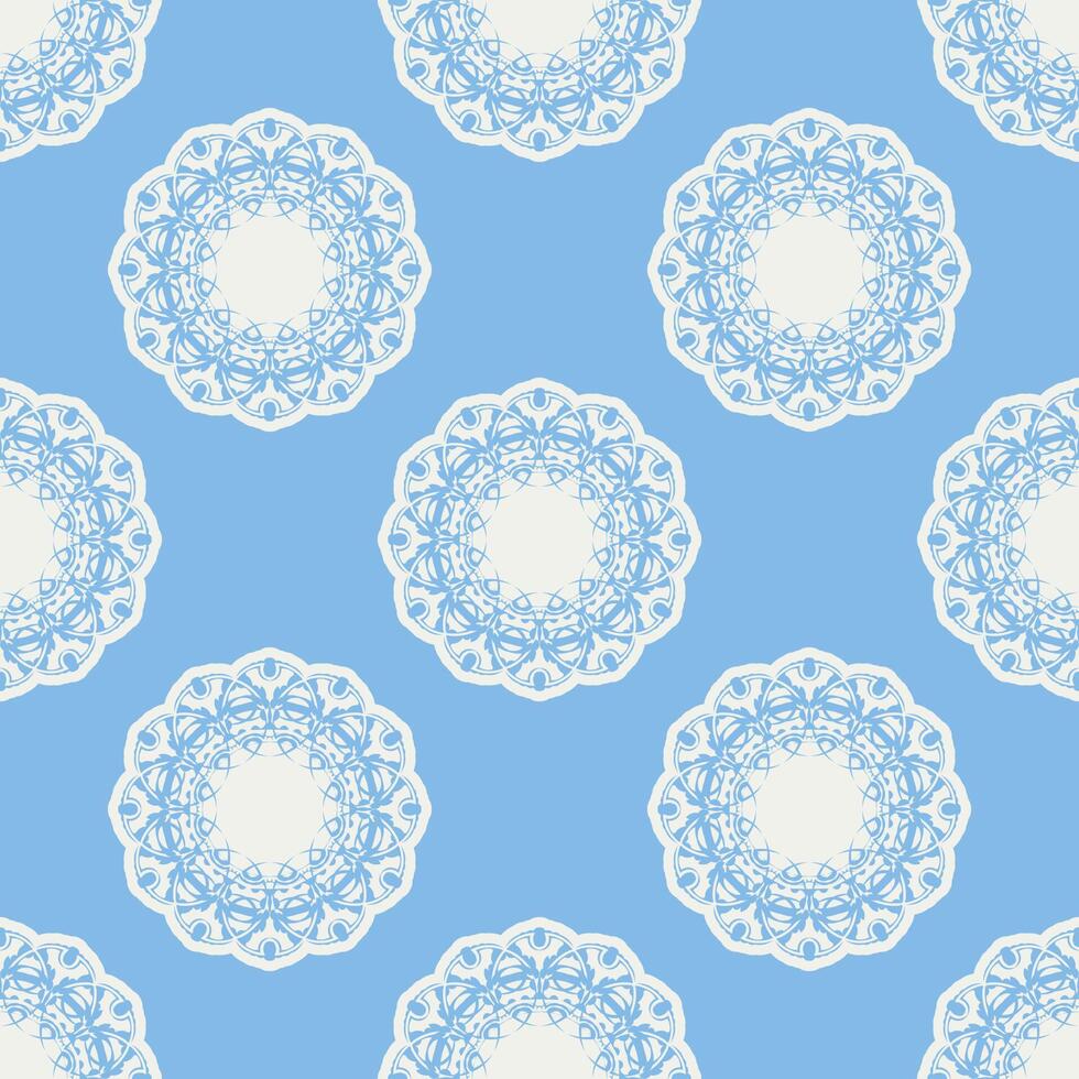 Quatrefoil geometric seamless pattern, background, vector illustration in mint blue, soft turquoise color and white.