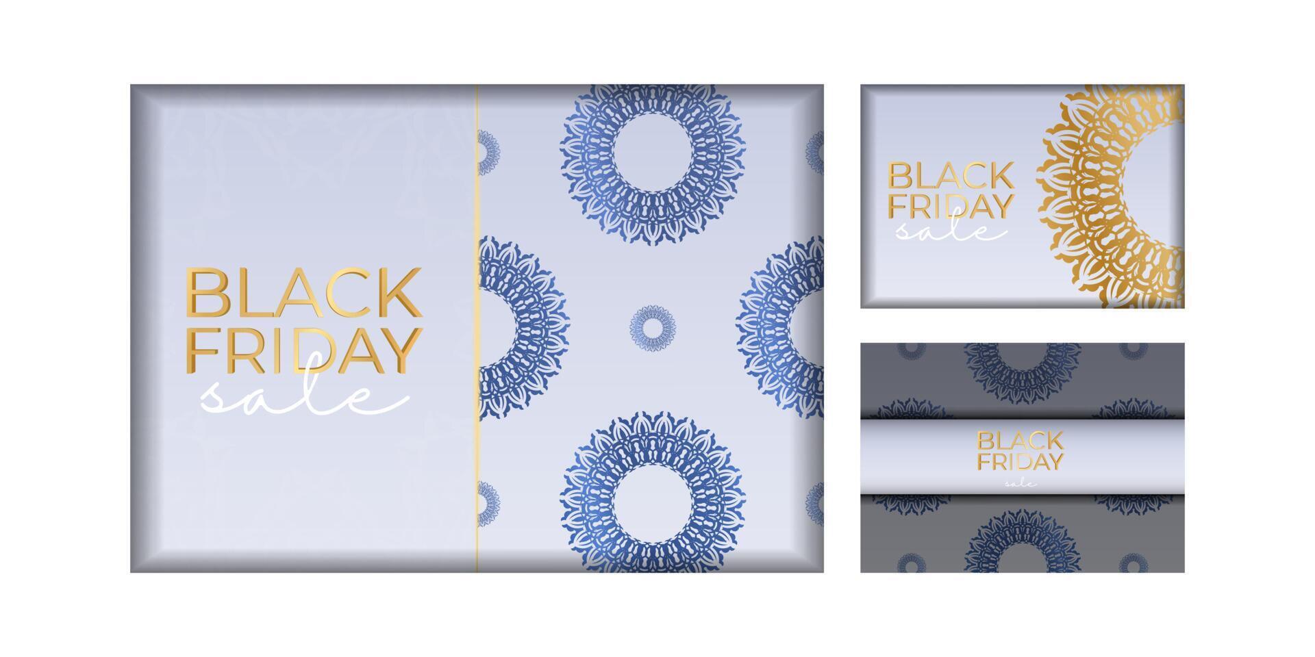 Black Friday poster template in beige color with geometric ornament vector