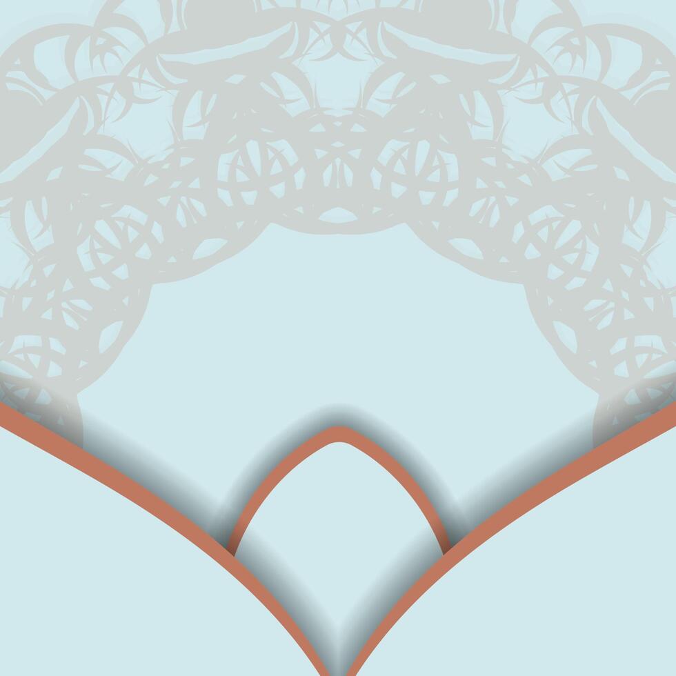 Brochure in aquamarine color with Indian coral pattern is ready to print. vector