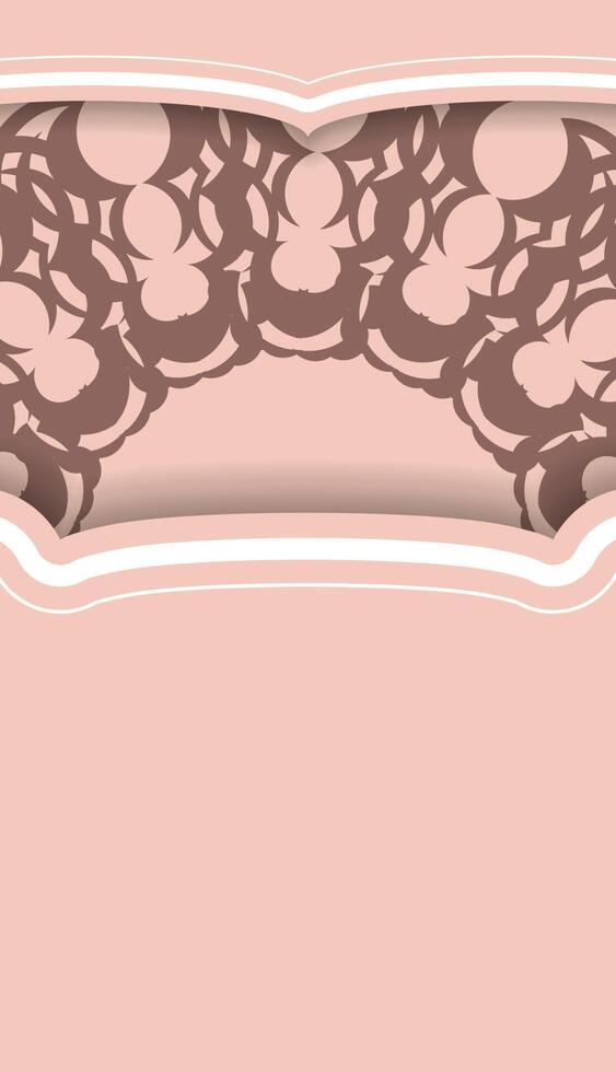A pink background with a white border and a lace pattern vector