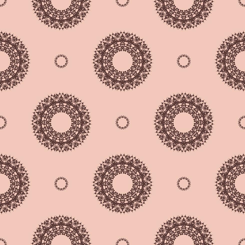 Pink vintage seamless texture with ornament. Design element. Decorative background. Exquisite floral wallpaper decor. Traditional decor on a pink background. vector