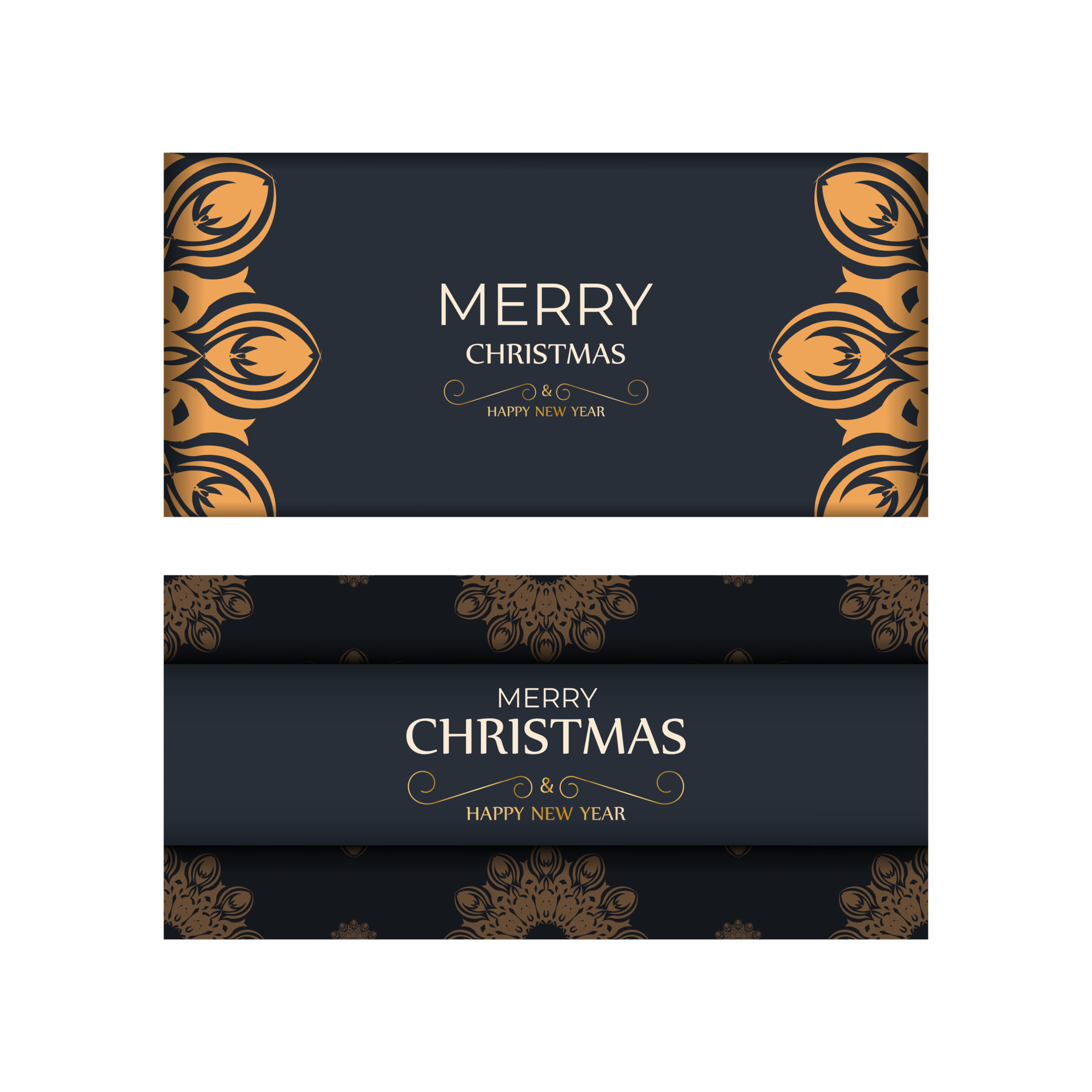 Merry Christmas Print ready gray card design with orange winter