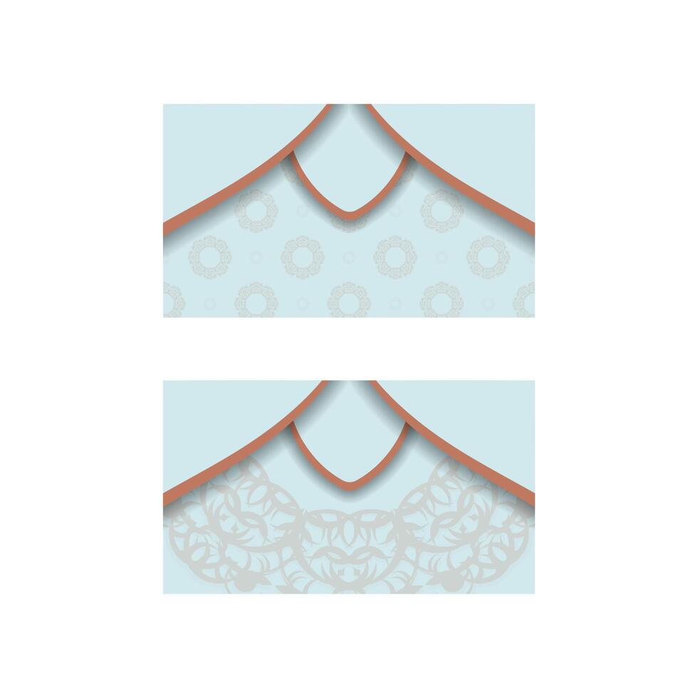 Indian coral pattern aquamarine business card for your personality. vector