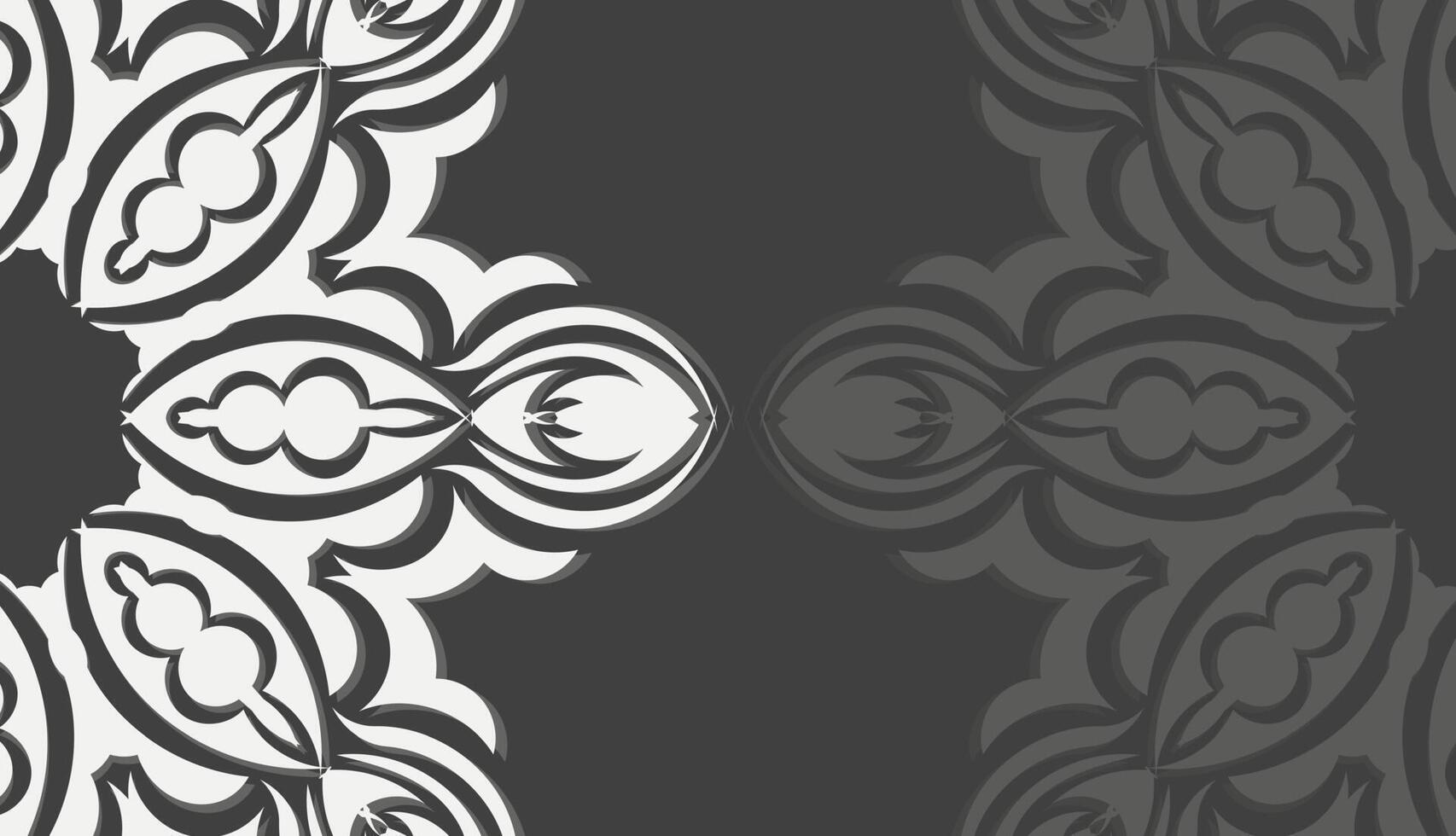 Black banner with vintage white ornament for design under the text vector