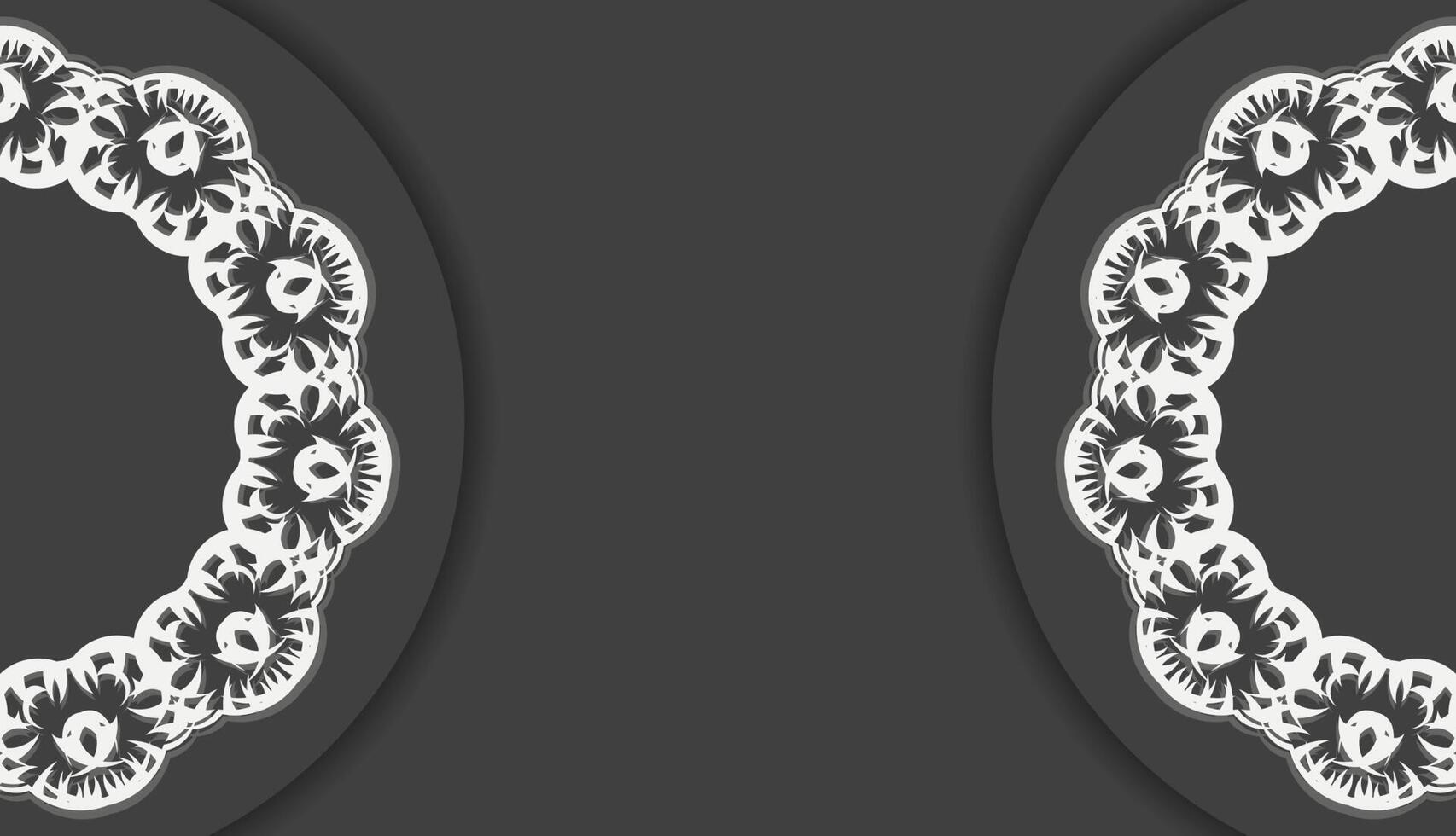 Black banner with Indian white ornament for logo design vector