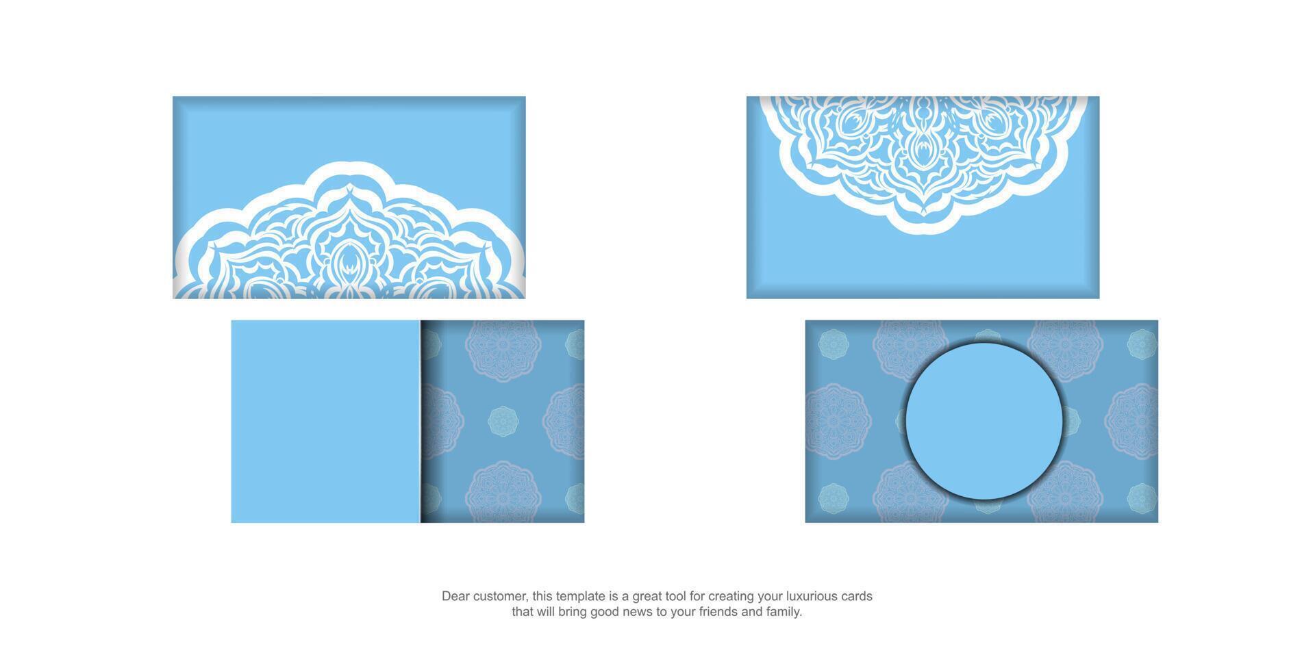 Four blue and white paper cutouts with a pattern vector