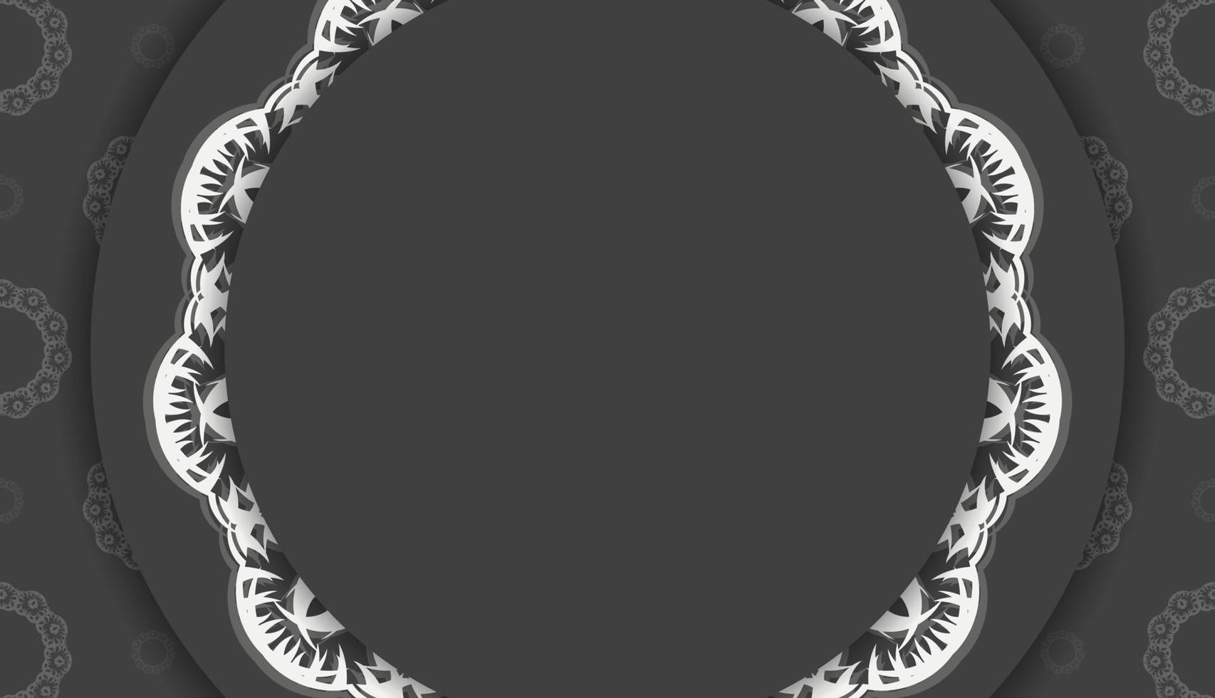 Baner in black with luxurious white ornaments and a place for your logo vector
