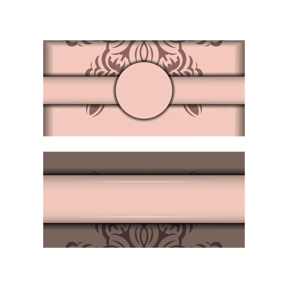 Two business cards with a floral pattern vector