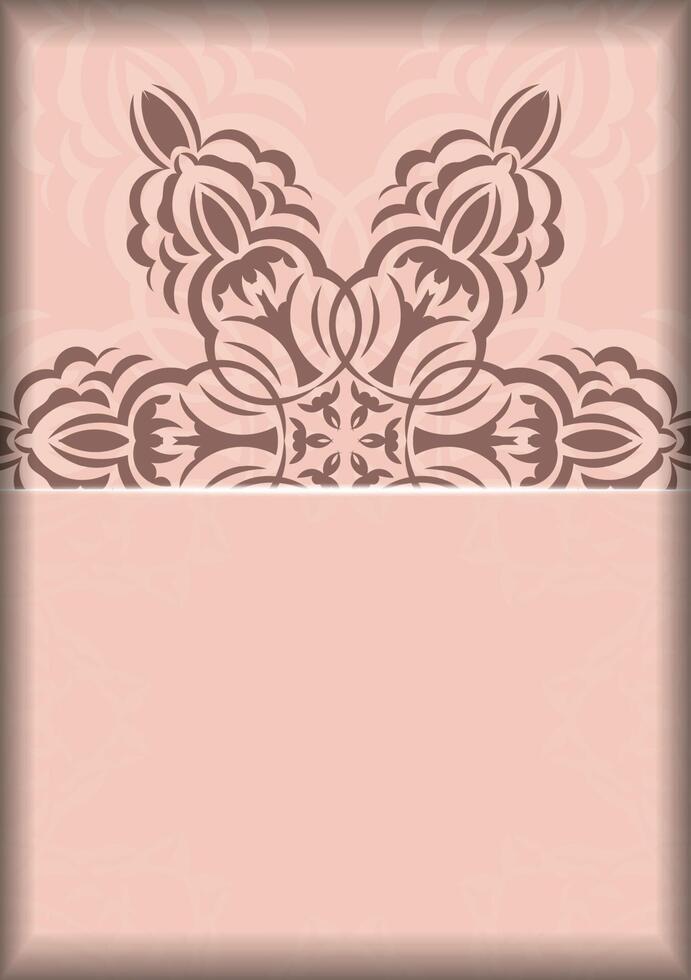 A pink background with a floral pattern vector