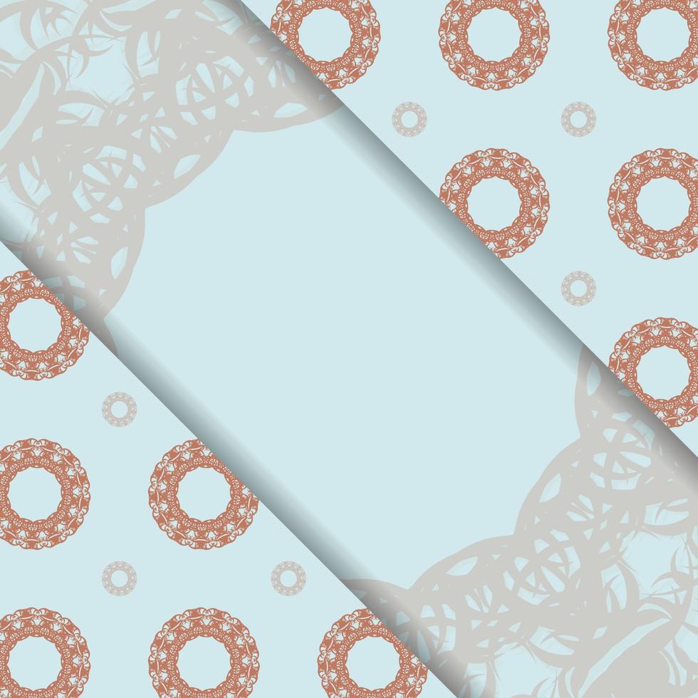 Brochure in aquamarine color with Greek coral motifs now ready for printing. vector