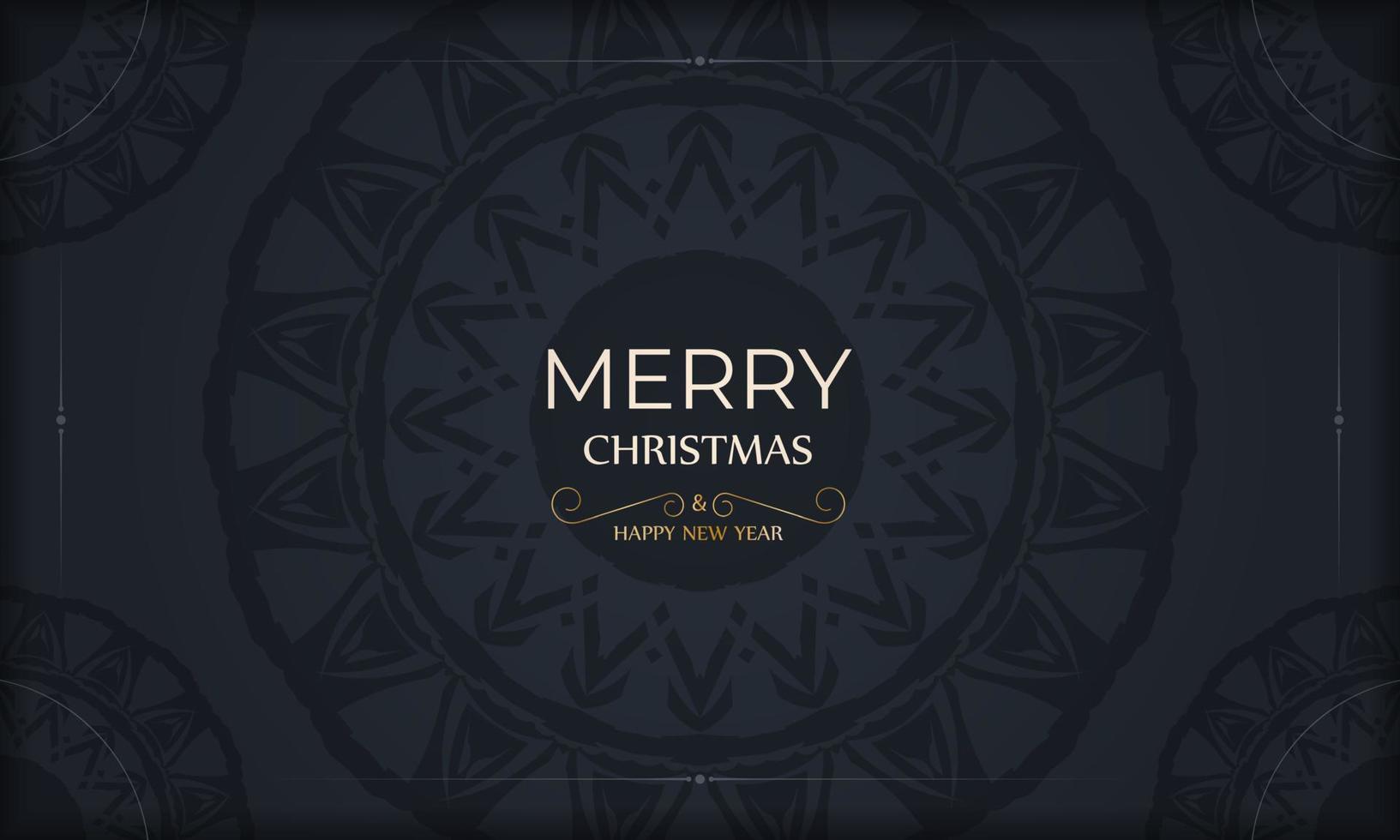 Brochure template Merry christmas dark blue with luxury blue pattern vector