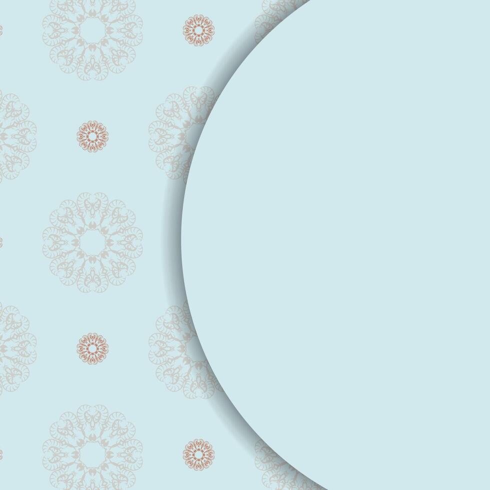 Abstract coral pattern aquamarine card for your design. vector