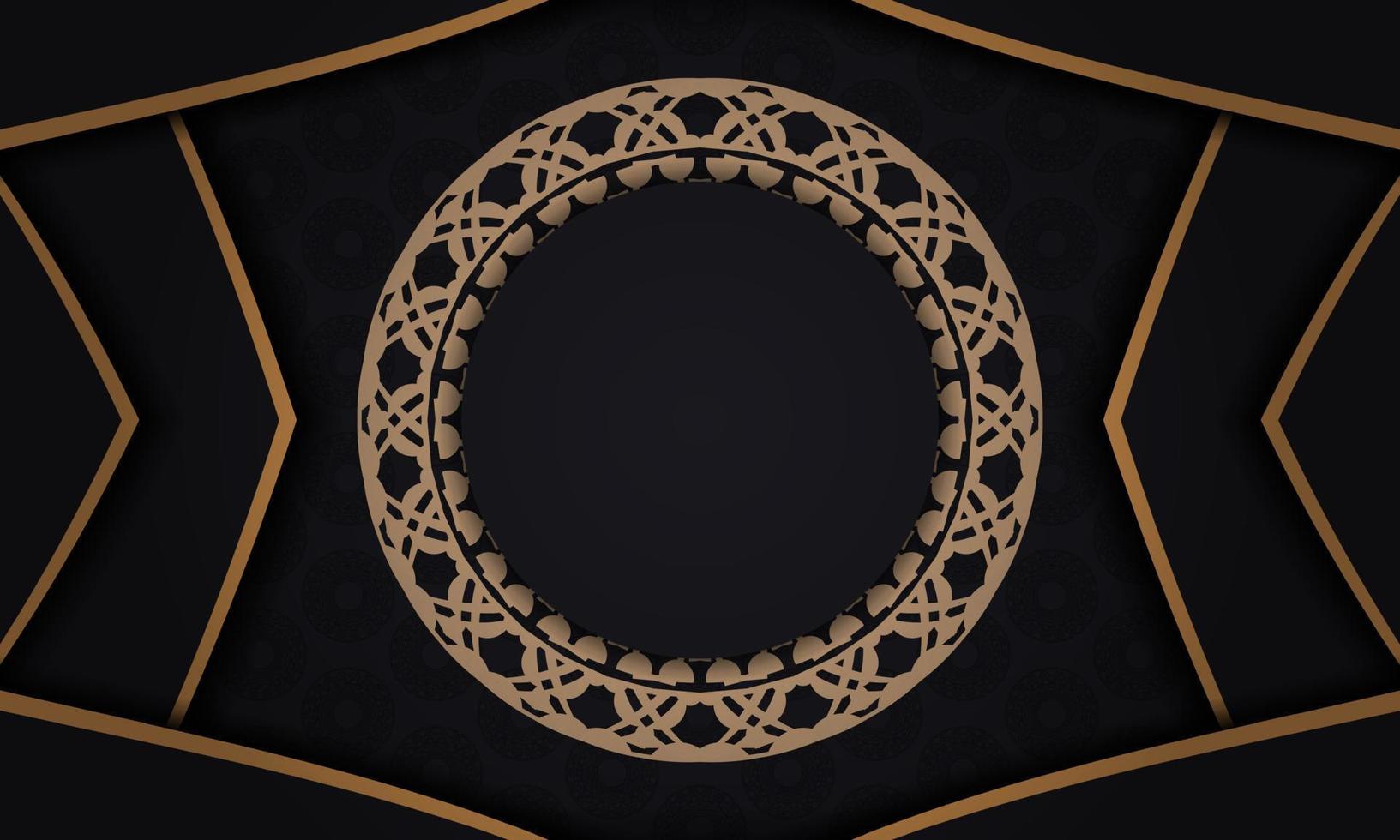 Baner in black with a luxurious brown pattern and space for logo or text vector