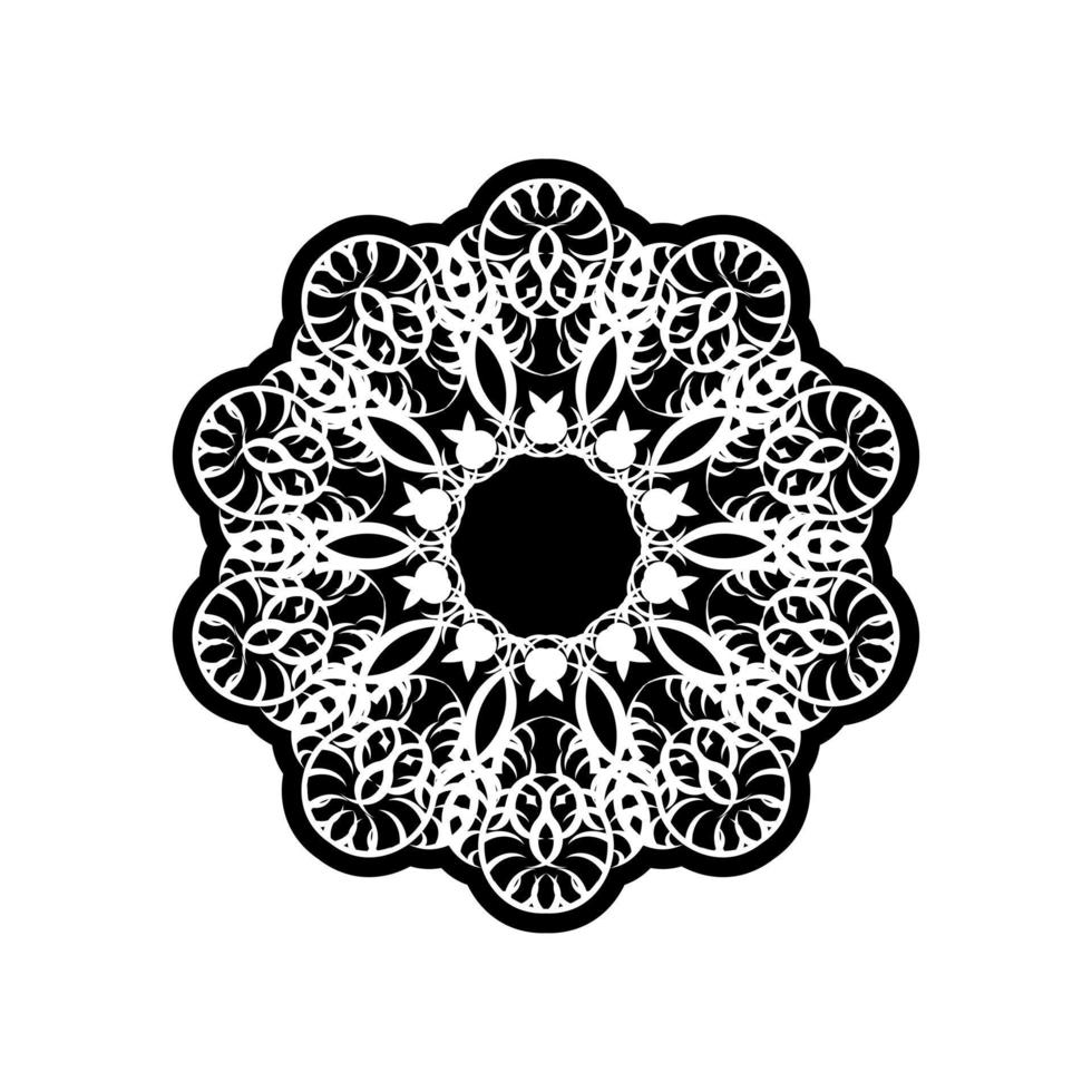 Circular pattern in form of mandala for Henna, Mehndi, tattoo, decoration. vector