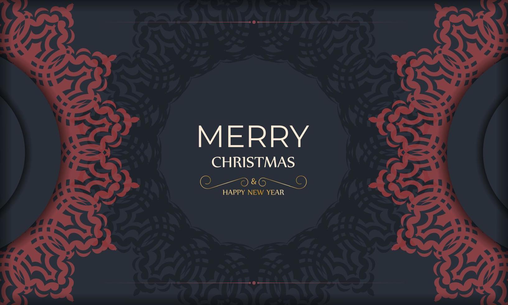 Merry christmas banner template with vintage ornaments. vector