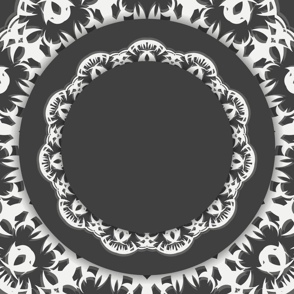 Black color brochure with abstract white pattern for your brand. vector