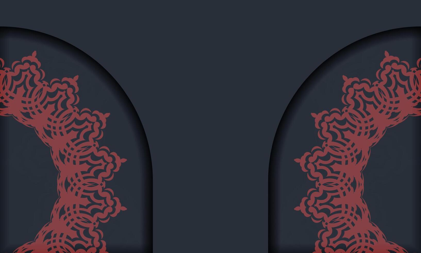 A pair of red and black arches with ornate designs vector