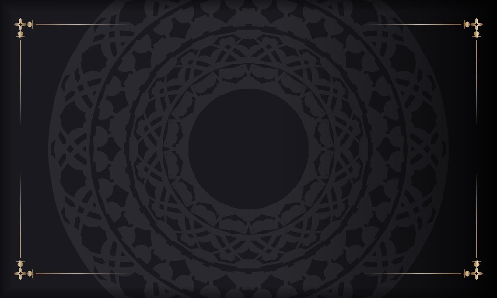 Baner in black with a luxurious pattern and space for text vector