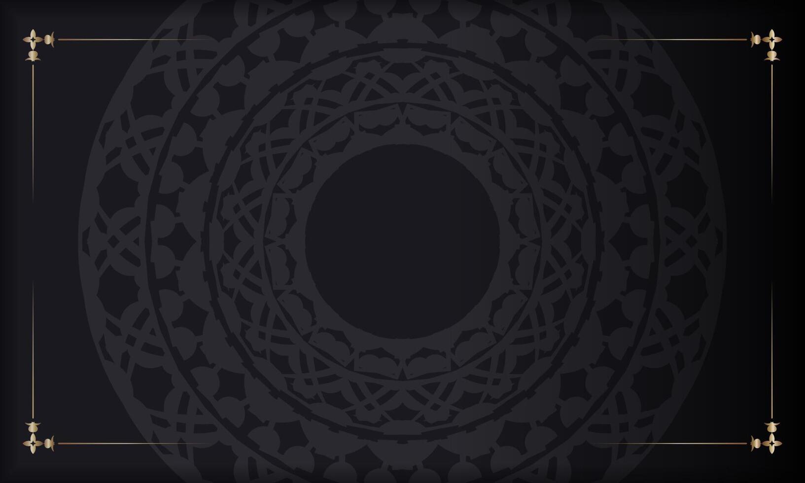 Baner in black with a luxurious pattern and space for text vector