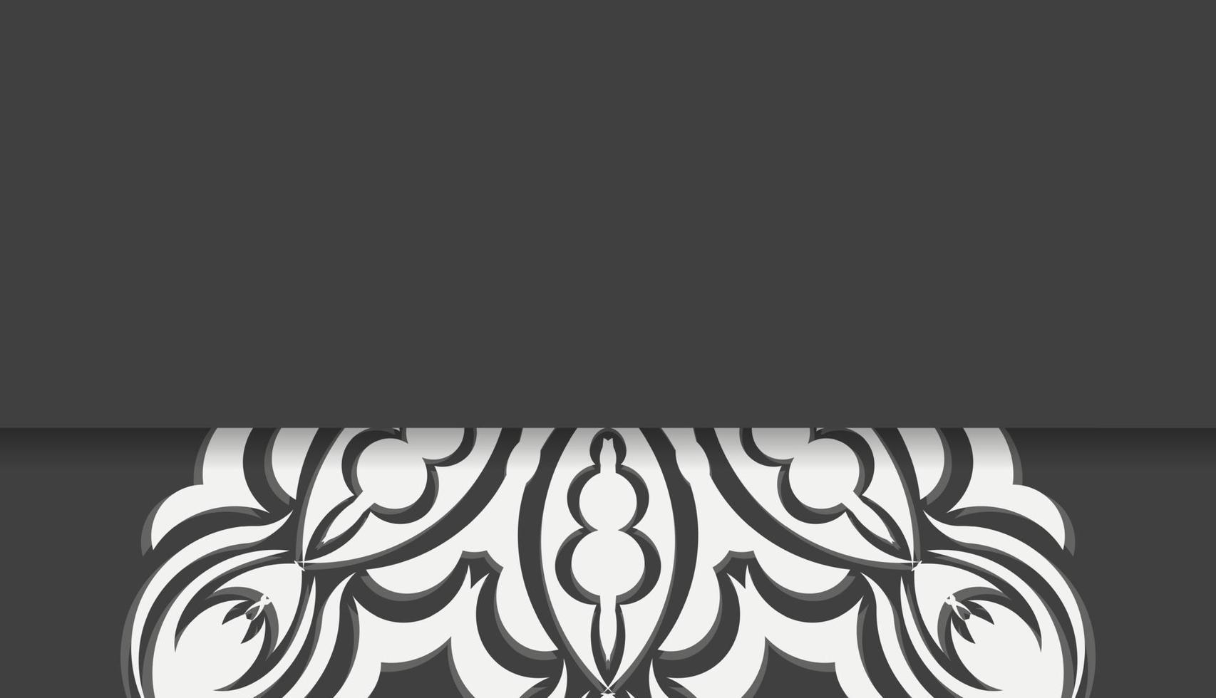 banner negro con un patrón blanco abstracto para el diseño debajo de su texto vector