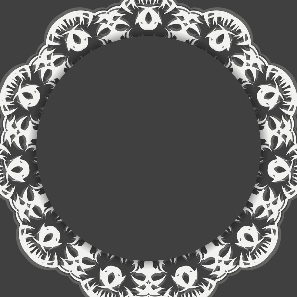 Brochure in black with vintage white ornamentation prepared for typography. vector