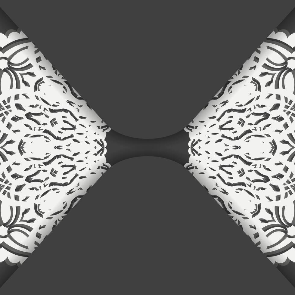 Black brochure with luxurious white pattern for your congratulations. vector