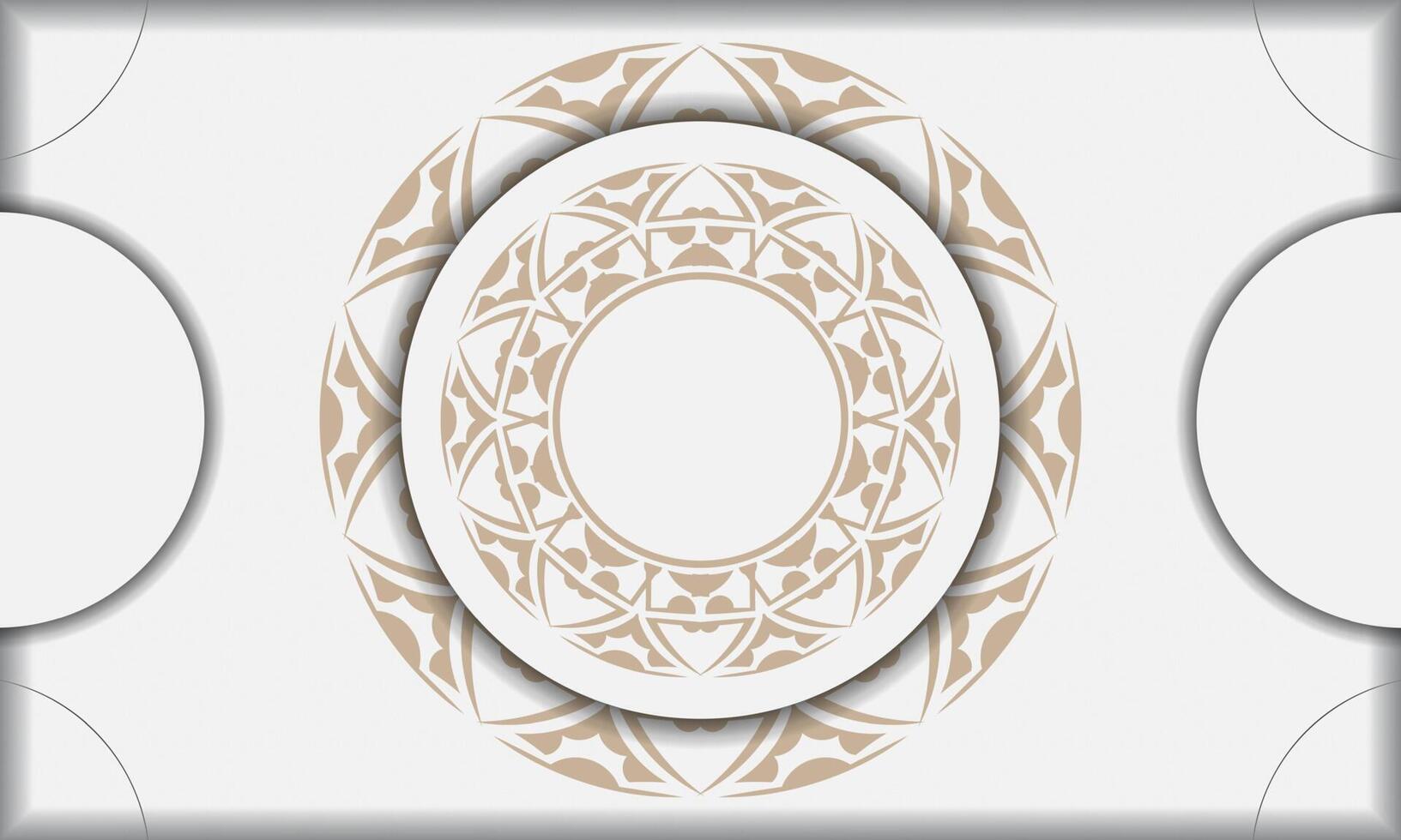 A white and gold frame with a circular design vector