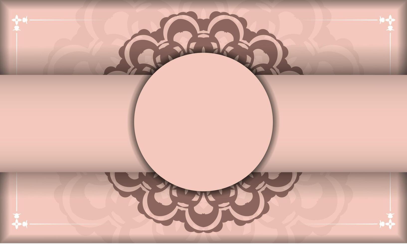 A pink background with a circular frame and lace vector