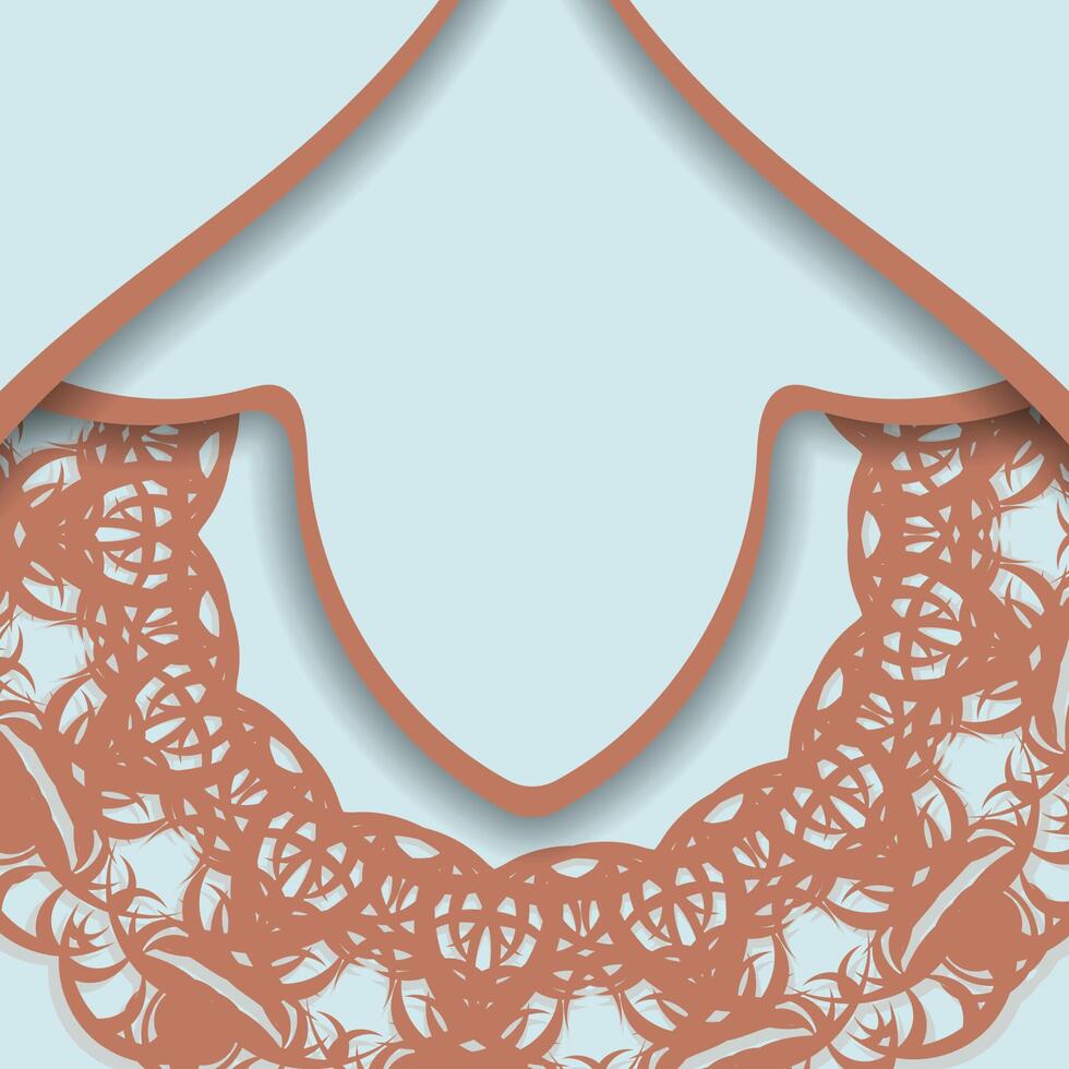 Indian coral pattern aquamarine brochure for your congratulations. vector