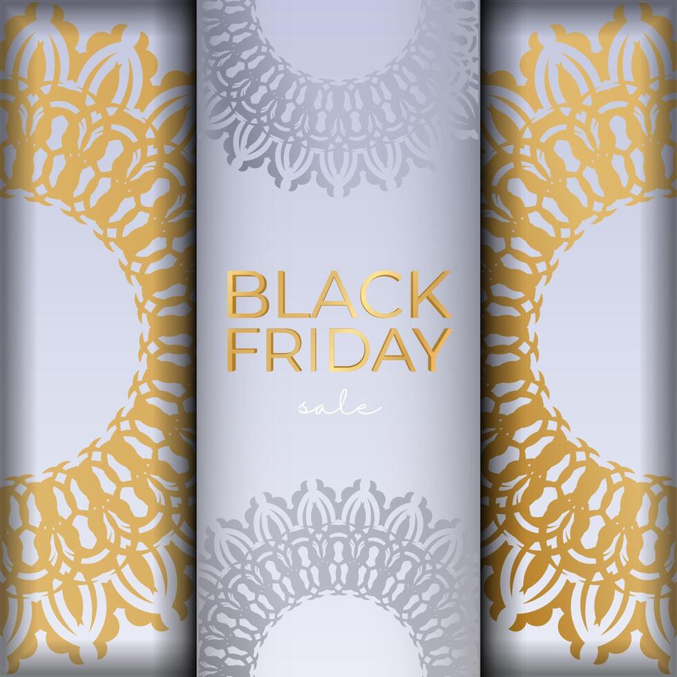 Black Friday poster template in beige color with abstract pattern vector
