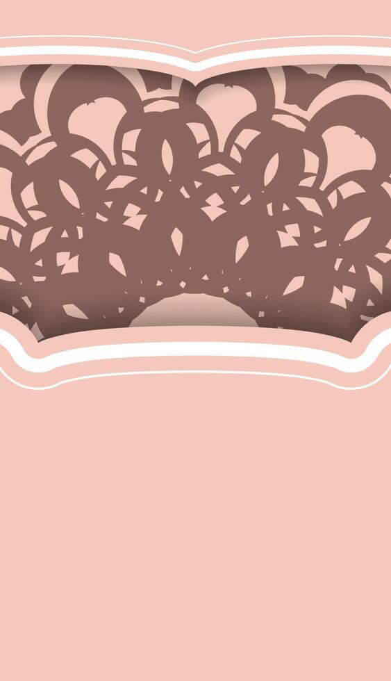 A pink and white background with a lace pattern vector