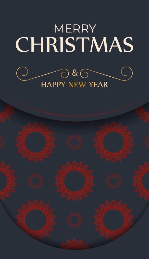 A christmas card with a red and black pattern vector