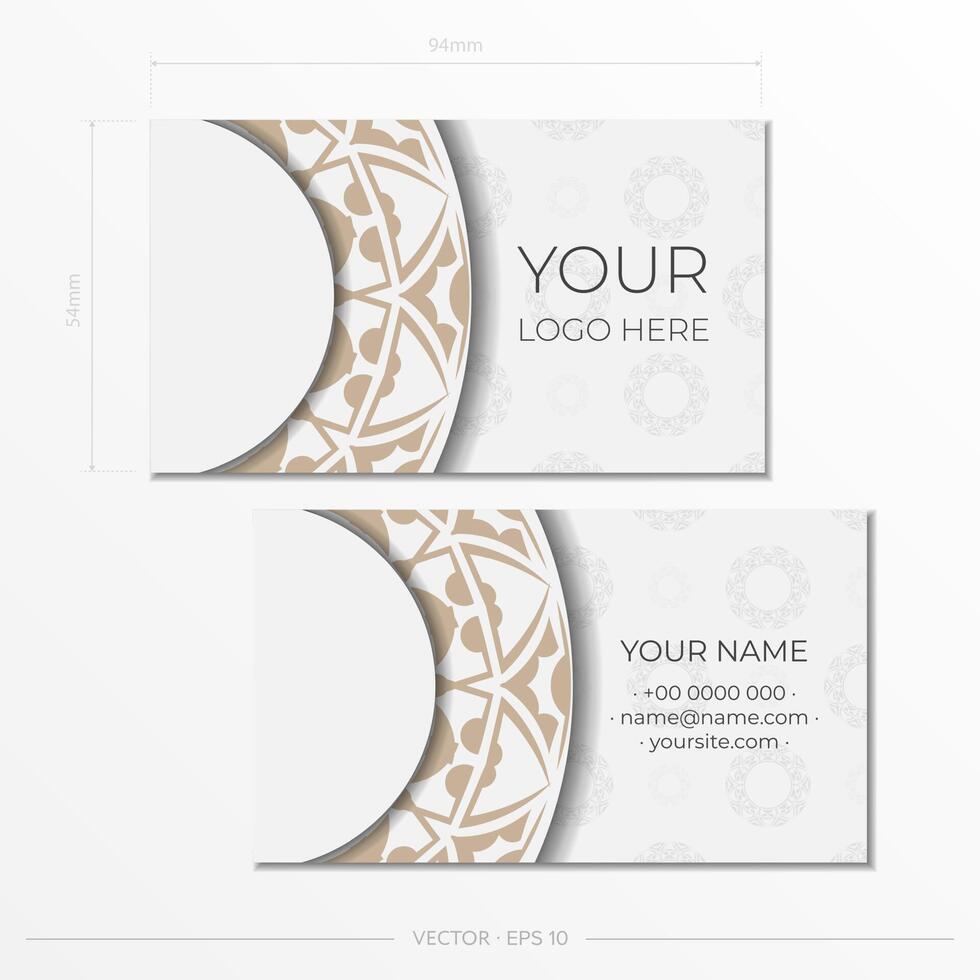Business card template with arabic pattern vector