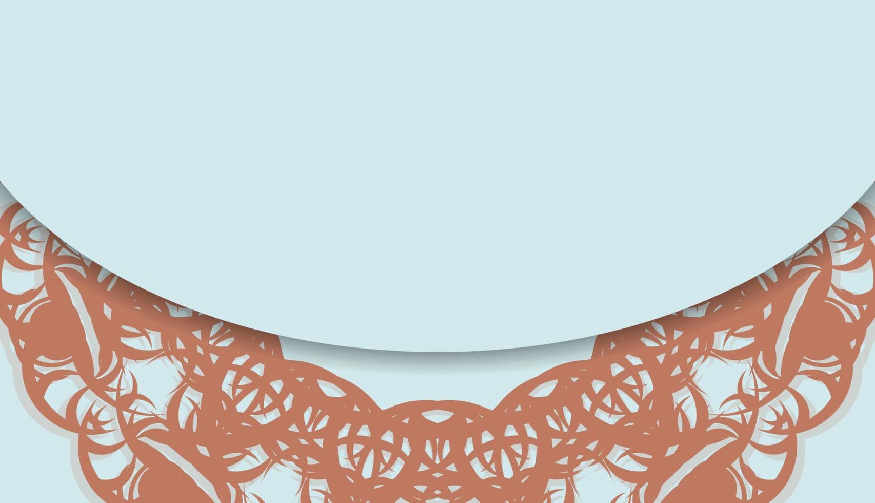 Aquamarine background with mandala coral pattern for design under your text vector