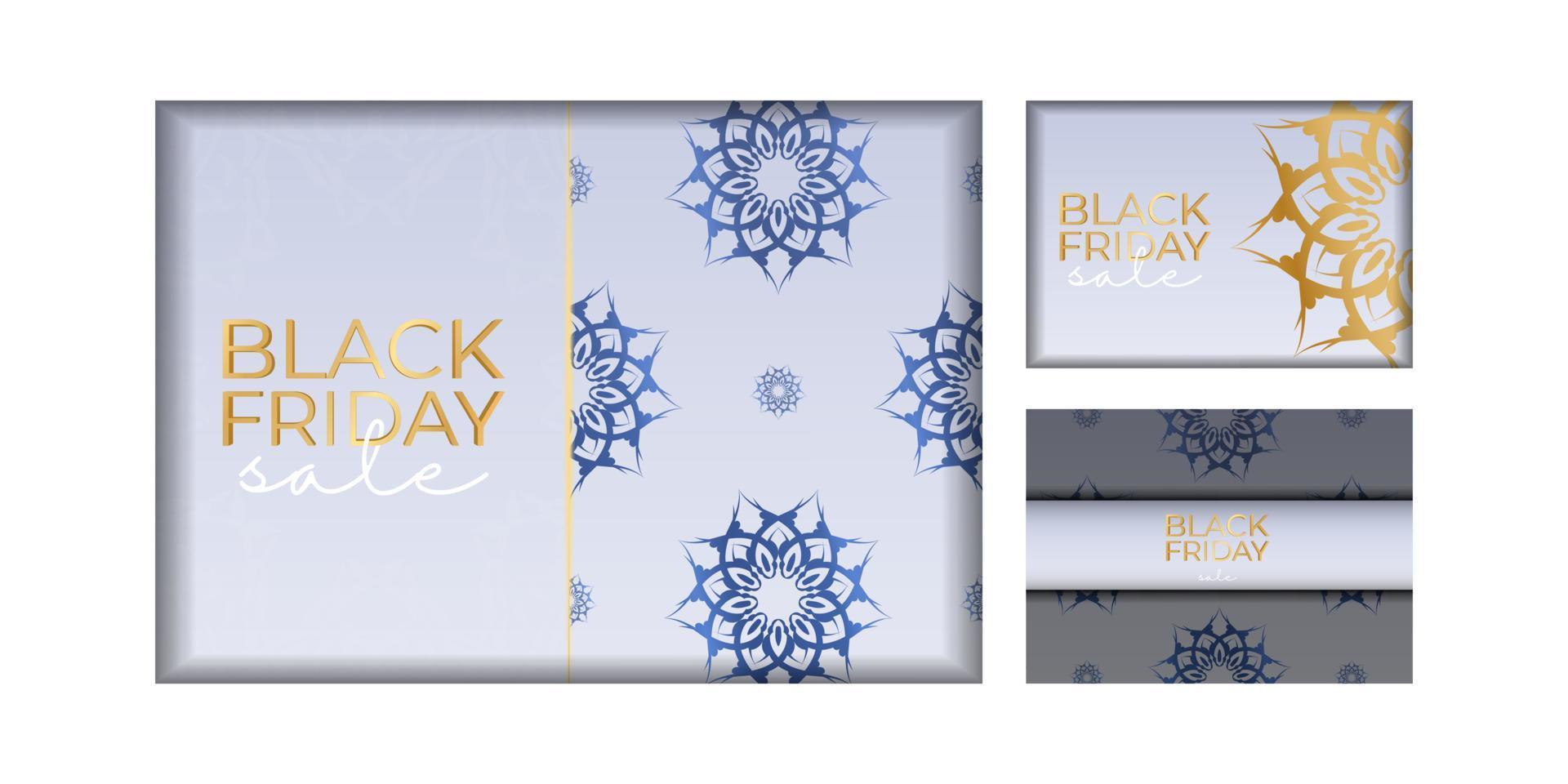 Celebration Poster For Black Friday Beige with Greek Ornaments vector