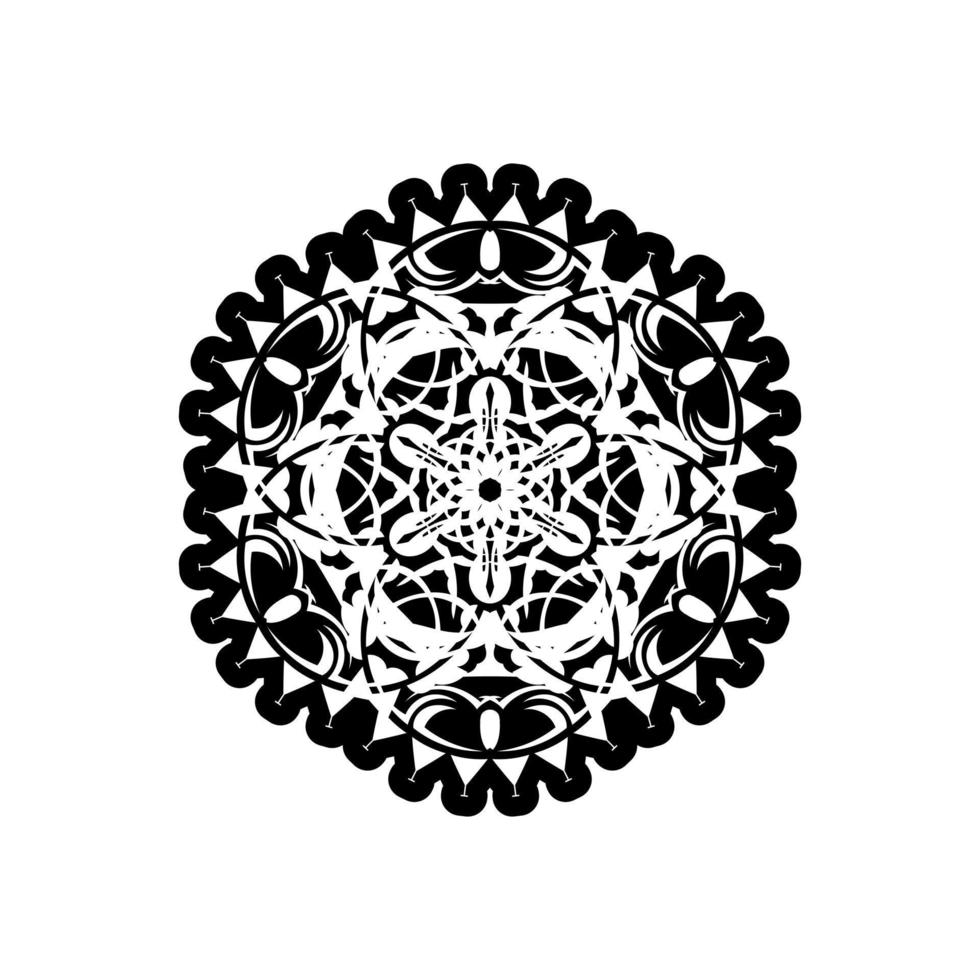 patrón circular en forma de mandala con flor para henna, mehndi, tatuaje, decoración. ornamento decorativo en estilo étnico oriental. esquema doodle mano dibujar ilustración vectorial. vector