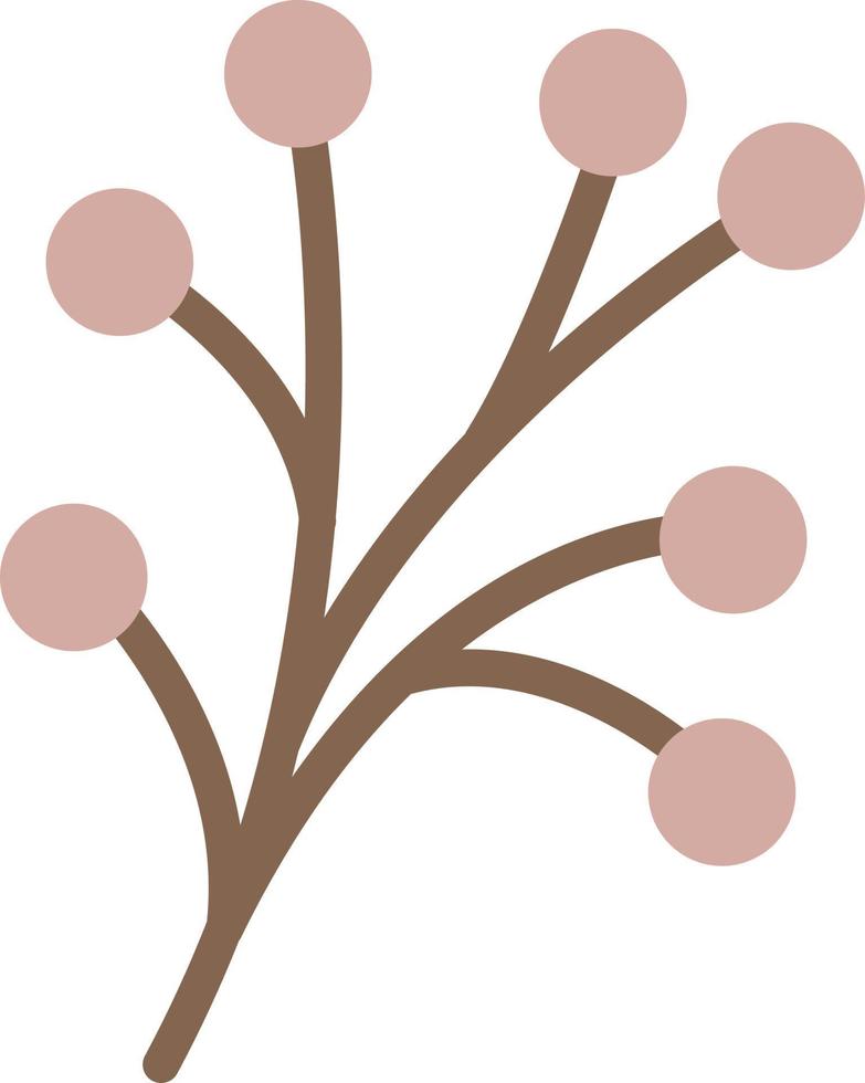Rowan branch Christmas beige. vector
