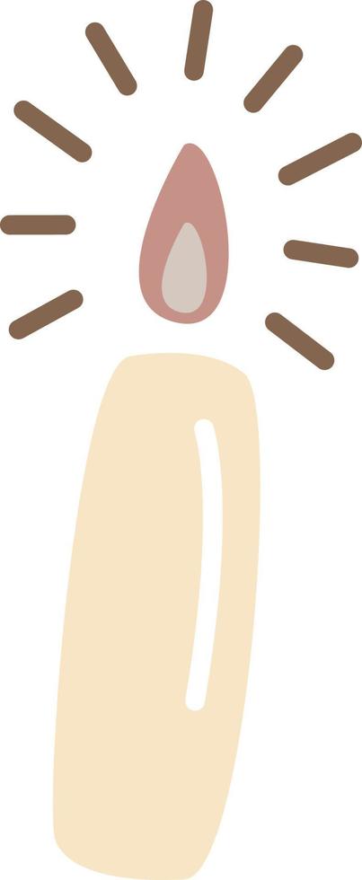 Festive candle in beige color. vector
