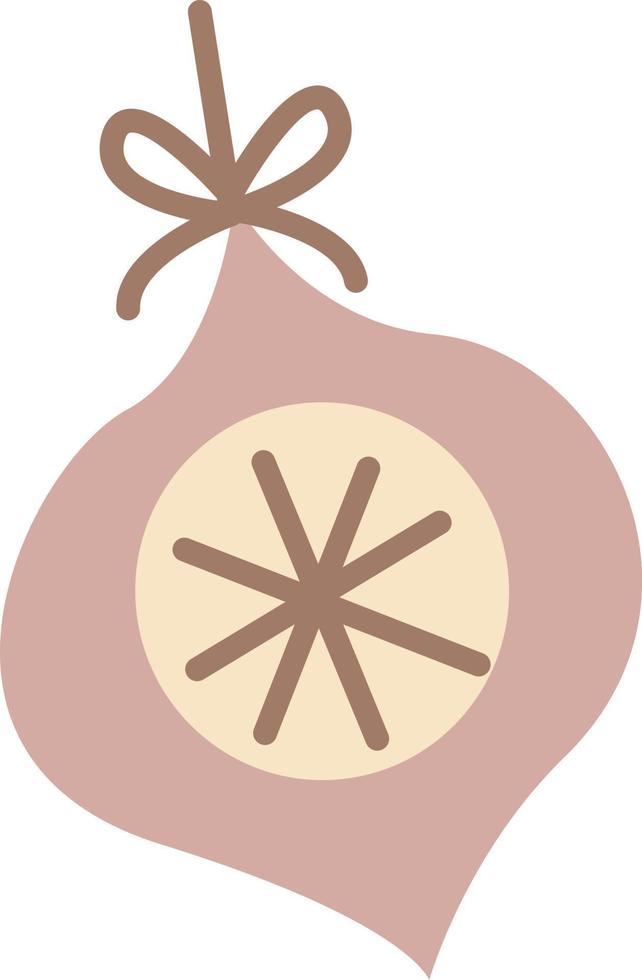 Festive Christmas tree toy in beige color. vector