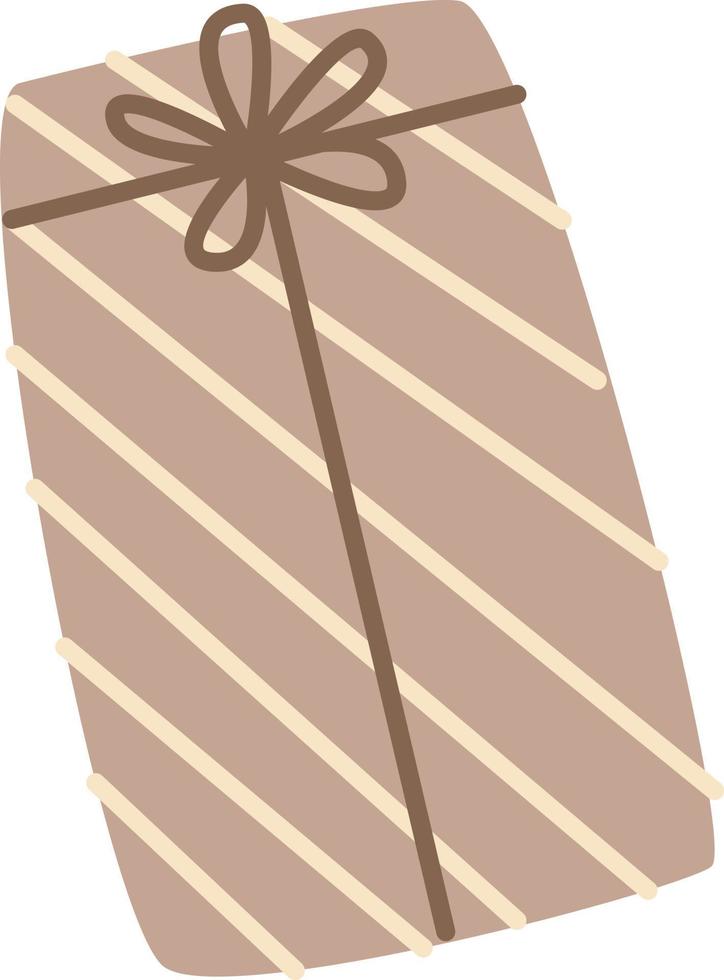 Gift box in beige tones. vector