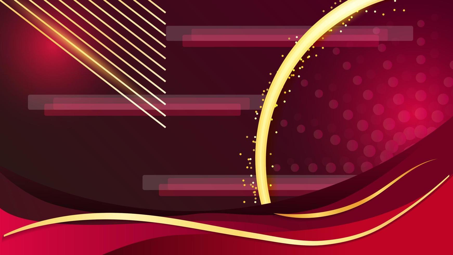 Red Gold Abstract Vector Background. waved lines for brochure, website, flyer design. Transparent lines.