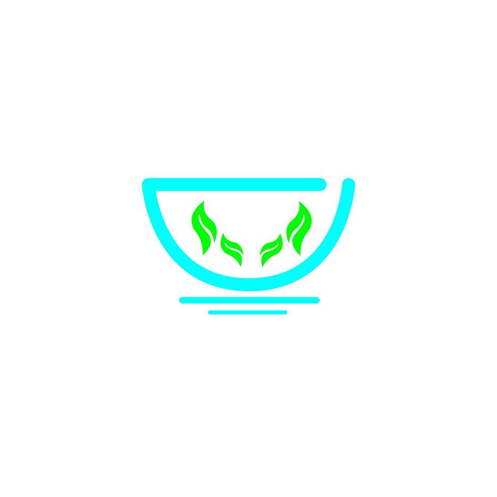 Bowl and leaf logo vector design for business