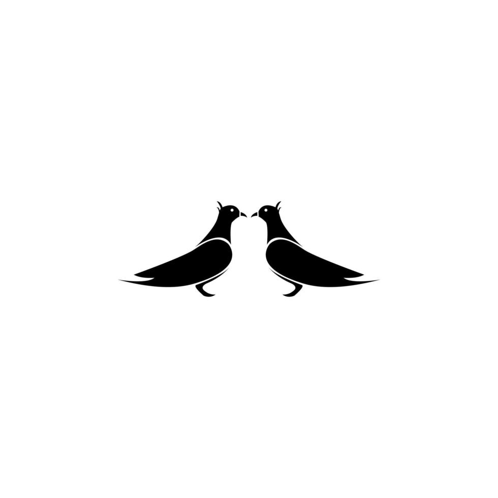 ícono de dos pájaros enamorados vector