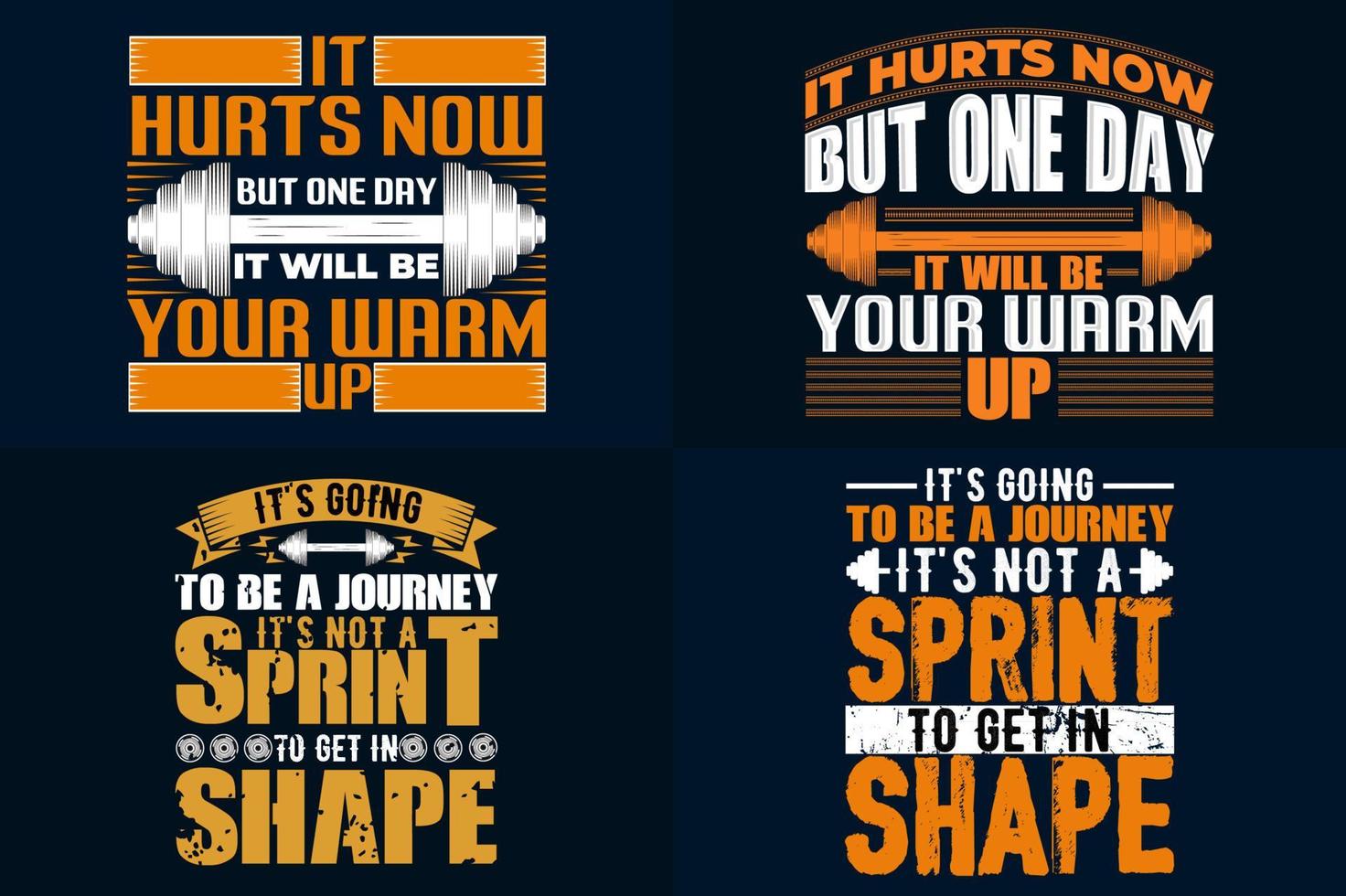 gym-fitness T-shirt design Bundle, strong Motivational Quote T-shirt design set vector