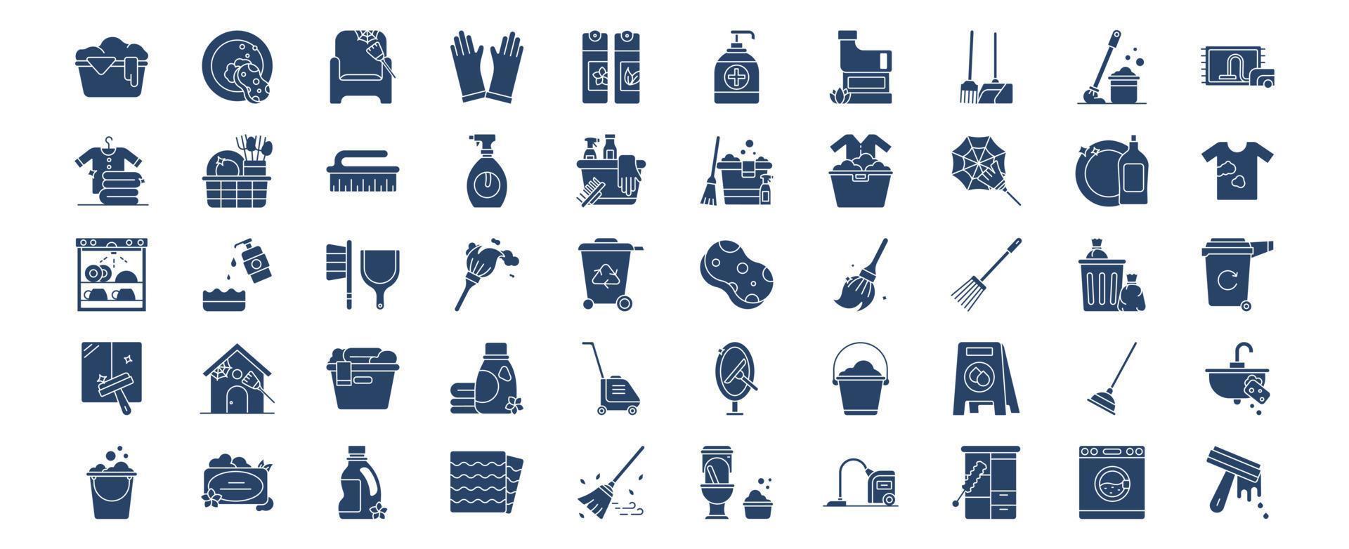 Collection of icons related to Cleaning and hygiene, including icons like Brush, bucket, Broom and more. vector illustrations, Pixel Perfect set